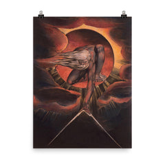 The Ancient of Days by William Blake poster on a plain backdrop in size 8"x10".