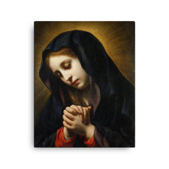 The Annunciation by Carlo Dolci canvas print on a plain backdrop in size 16"x20".