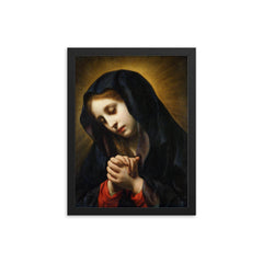 The Annunciation by Carlo Dolci framed print on a plain backdrop in size 12"x16".