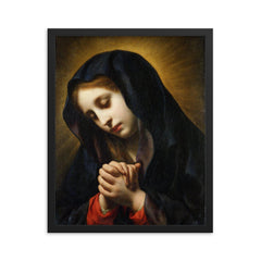 The Annunciation by Carlo Dolci framed print on a plain backdrop in size 16"x20".