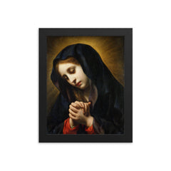 The Annunciation by Carlo Dolci framed print on a plain backdrop in size 8"x10".