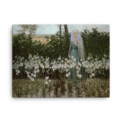 The Annunciation by George Hitchcock, 1887 canvas print on a plain backdrop in size 18"x24".