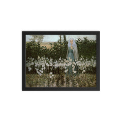 The Annunciation by George Hitchcock, 1887 framed print on a plain backdrop in size 12"x16".