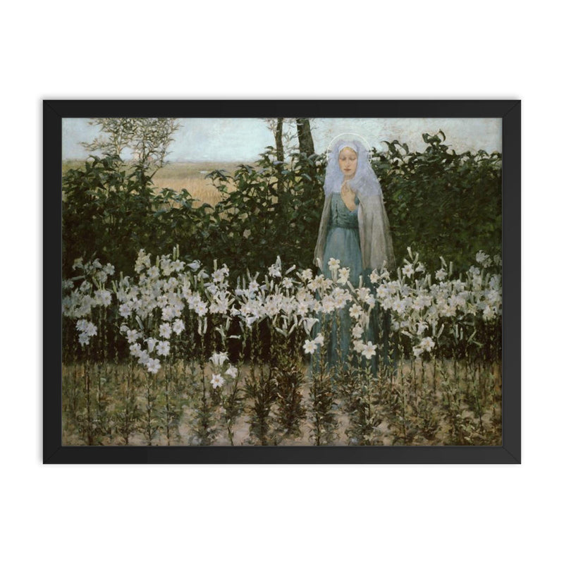 The Annunciation by George Hitchcock, 1887 framed print on a plain backdrop in size 18
