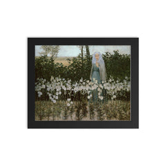 The Annunciation by George Hitchcock, 1887 framed print on a plain backdrop in size 8"x10".