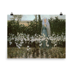 The Annunciation by George Hitchcock, 1887 poster on a plain backdrop in size 8"x10".