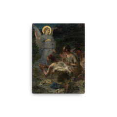 The Annunciation to the Shepherds by Jules Bastien-Lepage canvas print on a plain backdrop in size 12"x16".