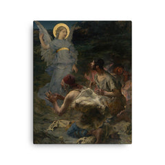The Annunciation to the Shepherds by Jules Bastien-Lepage, 1875 canvas print on a plain backdrop in size 16"x20".