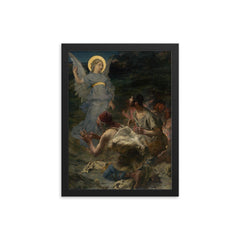 The Annunciation to the Shepherds by Jules Bastien-Lepage, 1875 framed print on a plain backdrop in size 12"x16".