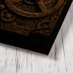 The Antikythera mechanism reconstructed in dramatic bronze metal print mockup