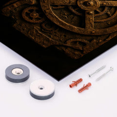The Antikythera mechanism reconstructed in dramatic bronze metal print mockup