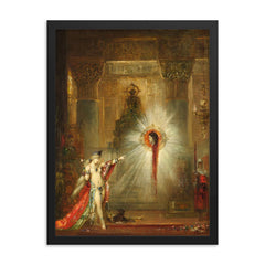 The Apparition by Gustave Moreau, 1876 framed print on a plain backdrop in size 18"x24".