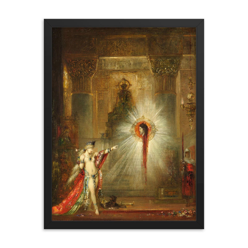 The Apparition by Gustave Moreau, 1876 framed print on a plain backdrop in size 18
