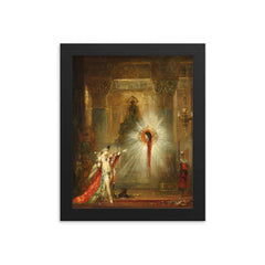 The Apparition by Gustave Moreau, 1876 framed print on a plain backdrop in size 8"x10".