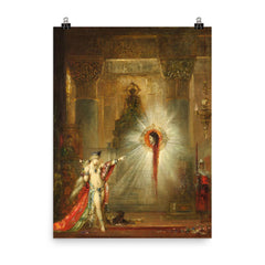 The Apparition by Gustave Moreau, 1876 poster on a plain backdrop in size 8"x10".