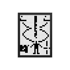 The Arecibo Message framed print on a plain backdrop in size 12"x16".