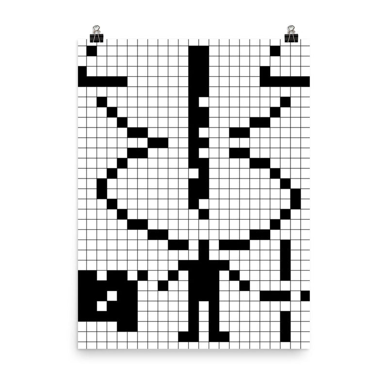 The Arecibo Message poster on a plain backdrop in size 8