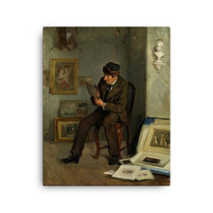 The Art Expert by Adolf von Becker canvas print on a plain backdrop in size 16"x20".