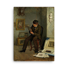 The Art Expert by Adolf von Becker canvas print on a plain backdrop in size 18"x24".