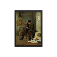 The Art Expert by Adolf von Becker framed print on a plain backdrop in size 12"x16".