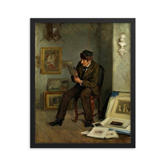 The Art Expert by Adolf von Becker framed print on a plain backdrop in size 16"x20".