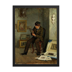 The Art Expert by Adolf von Becker framed print on a plain backdrop in size 18"x24".