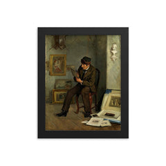 The Art Expert by Adolf von Becker framed print on a plain backdrop in size 8"x10".