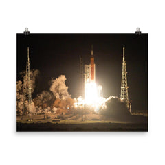 The Artemis 1 launch poster on a plain backdrop in size 8"x10".