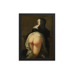 The Back Side of the Nun by Martin Van Meytens the Younger, 1731 framed print on a plain backdrop in size 12"x16".