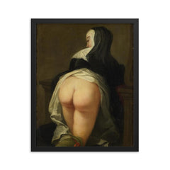 The Back Side of the Nun by Martin Van Meytens the Younger, 1731 framed print on a plain backdrop in size 16"x20".