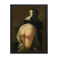 The Back Side of the Nun by Martin Van Meytens the Younger, 1731 framed print on a plain backdrop in size 18"x24".