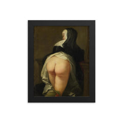 The Back Side of the Nun by Martin Van Meytens the Younger, 1731 framed print on a plain backdrop in size 8"x10".
