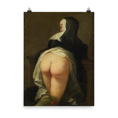 The Back Side of the Nun by Martin Van Meytens the Younger, 1731 poster on a plain backdrop in size 8"x10".