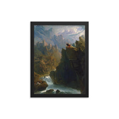 The Bard by John Martin, 1817 framed print on a plain backdrop in size 12"x16".