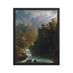 The Bard by John Martin, 1817 framed print on a plain backdrop in size 16"x20".