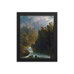 The Bard by John Martin, 1817 framed print on a plain backdrop in size 8"x10".