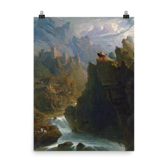 The Bard by John Martin, 1817 poster on a plain backdrop in size 8"x10".