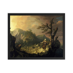 The Bard by Thomas Jones, 1774 framed print on a plain backdrop in size 16"x20".