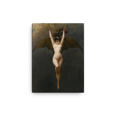 The Bat Woman by Albert Joseph Penot, 1890 canvas print on a plain backdrop in size 12"x16".
