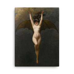 The Bat Woman by Albert Joseph Penot, 1890 canvas print on a plain backdrop in size 18"x24".