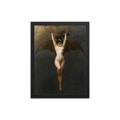 The Bat Woman by Albert Joseph Penot, 1890 framed print on a plain backdrop in size 12"x16".