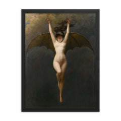 The Bat Woman by Albert Joseph Penot, 1890 framed print on a plain backdrop in size 18"x24".
