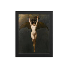 The Bat Woman by Albert Joseph Penot, 1890 framed print on a plain backdrop in size 8"x10".
