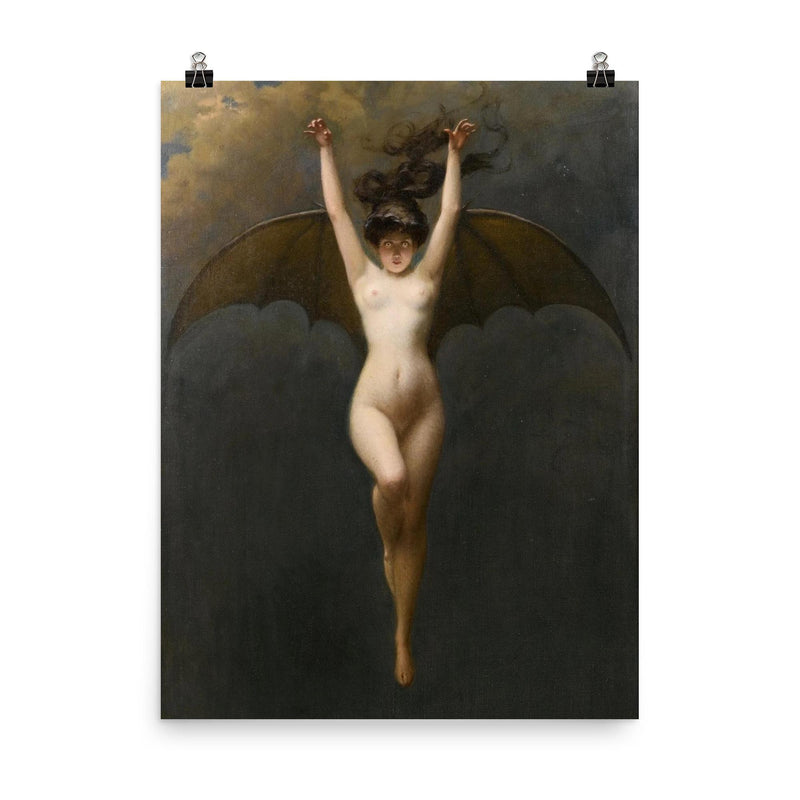 The Bat Woman by Albert Joseph Penot, 1890 poster on a plain backdrop in size 8