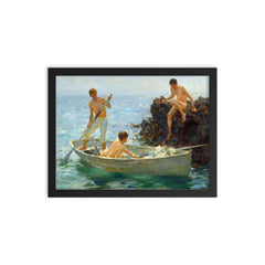 The Bathing Cove by Henry Tuke framed print on a plain backdrop in size 12"x16".