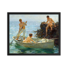 The Bathing Cove by Henry Tuke framed print on a plain backdrop in size 16"x20".