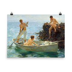 The Bathing Cove by Henry Tuke poster on a plain backdrop in size 8"x10".