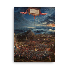 The Battle of Alexander at Issus by Albrecht Altdorfer, 1529 canvas print on a plain backdrop in size 18"x24".