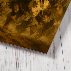 The Battle of Isandlwana Zulu warriors in thunderous charge metal print mockup