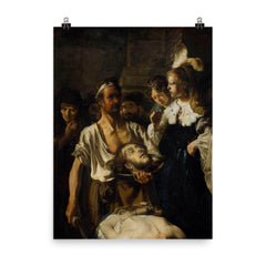 The Beheading of John the Baptist by Carel Fabritius poster on a plain backdrop in size 8"x10".